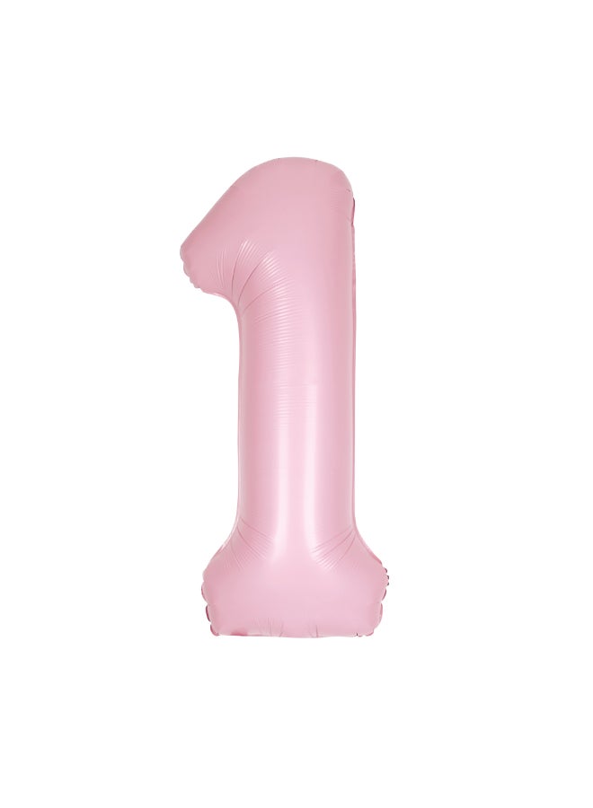 Unique 34" Matte Lovely Pink Number 1 Foil Balloon - Image 1